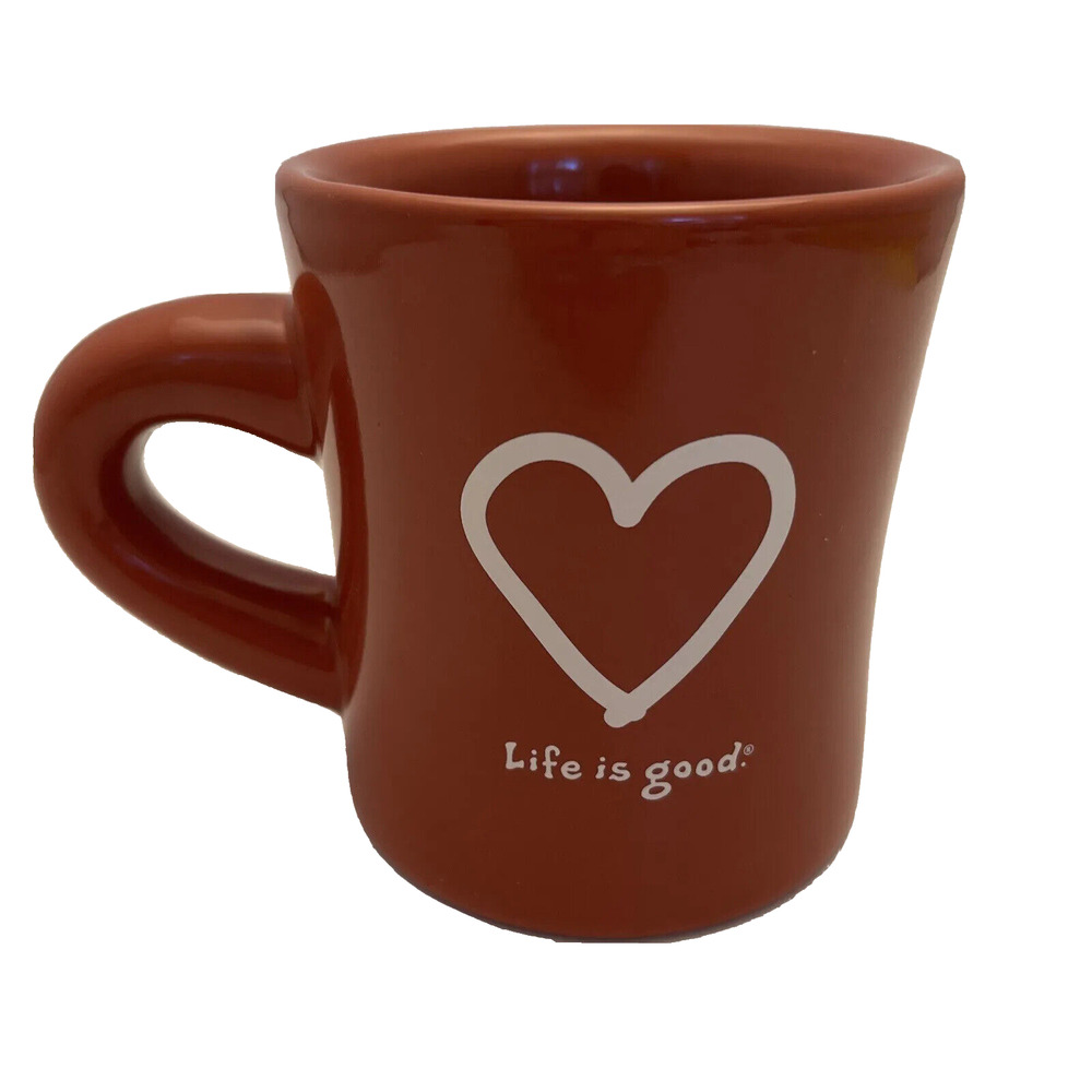 Life is Good Mug Do What You Like Like What You Do Heart 8 Oz Brown And White